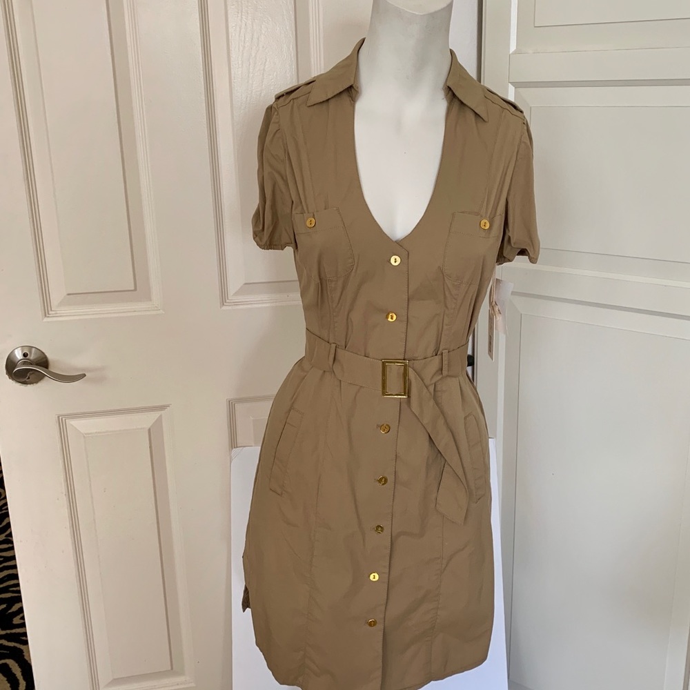 ‼️LA ROK‼️TRENCH COAT STYLE SHIRT DRESS KHAKI‼️